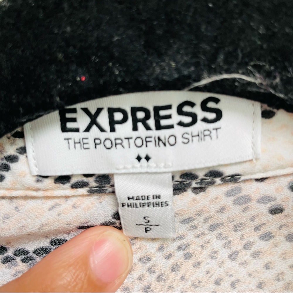 Express Portofino Shirt Button Up Python Snake Pr… - image 8